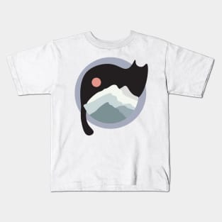 Japanese Landscape with cat Kids T-Shirt